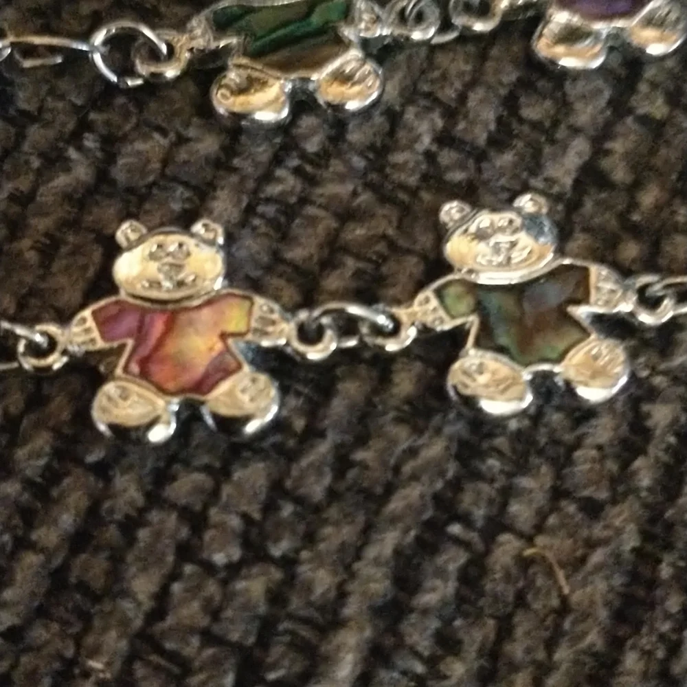 Girls Teddy Bear necklace and bracelet - Picture 3 of 4